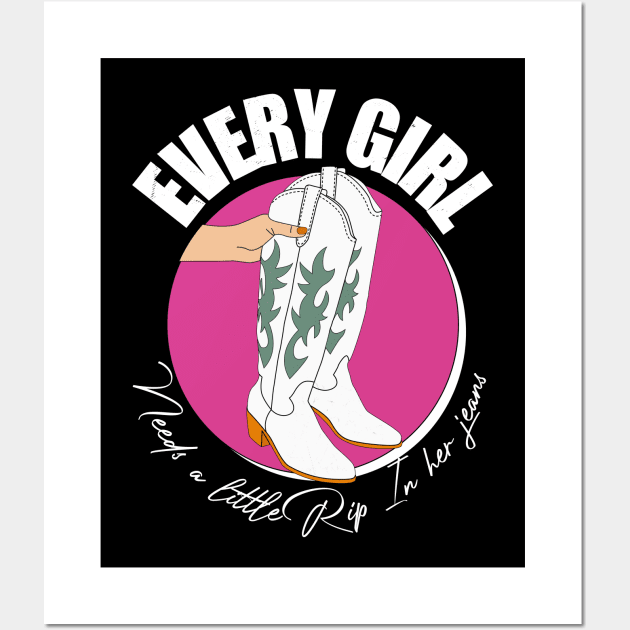 Every Girl Needs A Little Rip In Her Jeans Yellowstone Wall Art by Exosia store